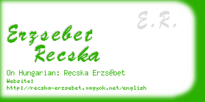 erzsebet recska business card